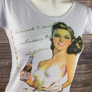 Pepsi Cola White Graphic Button & Keyhole Back